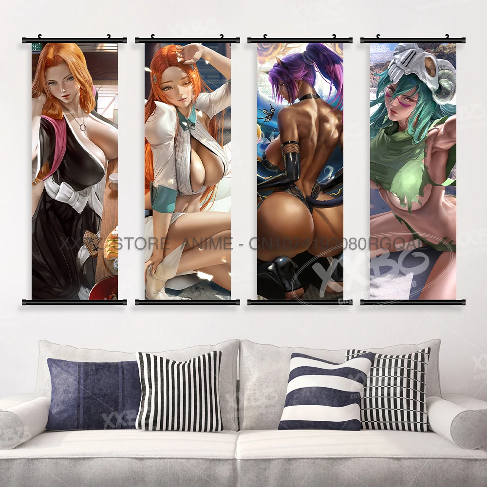 BLEACH Anime Home Dekoration Scrolls Bild Sexy Inoue Orihime Leinwand Wand Kunstwerk Hängen Malerei Kuchiki Rukia Kawaii Poster