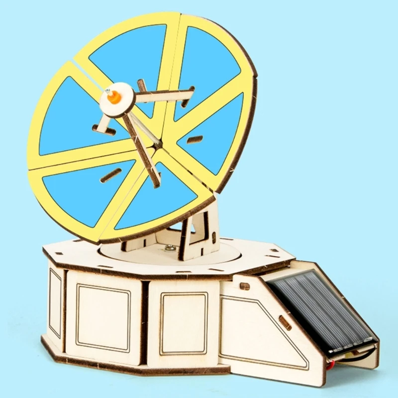 DIY Solar Radars Model Kits STEM Science Project with Rotating Display and Wooden Piece Slot-Together 15UB