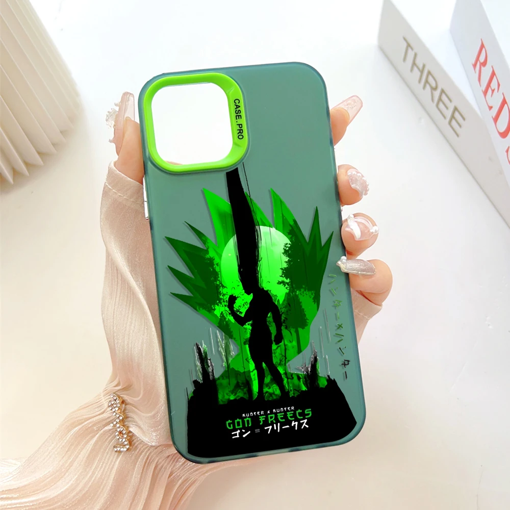 Hisoka Hunter X Hunters Phone Case for IPhone 13 12 11 15 14 Pro Max Plus Lens Creative Border Silver Plated Inside Hard TPU