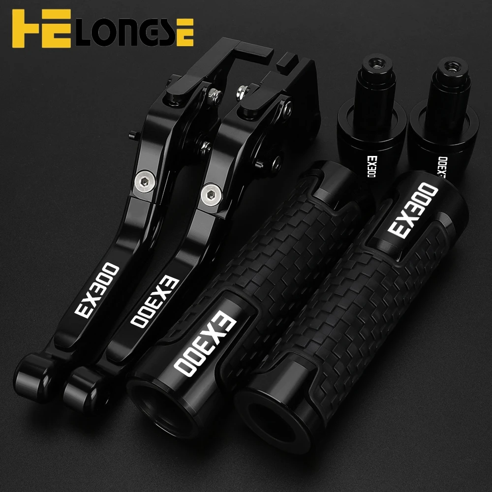 

For KAWASAKI EX300 EX 300 2013 2014 2015 2016 2017 2018 Motorcycle Adjustable Brake Clutch Levers Handlebar Hand Grips Ends