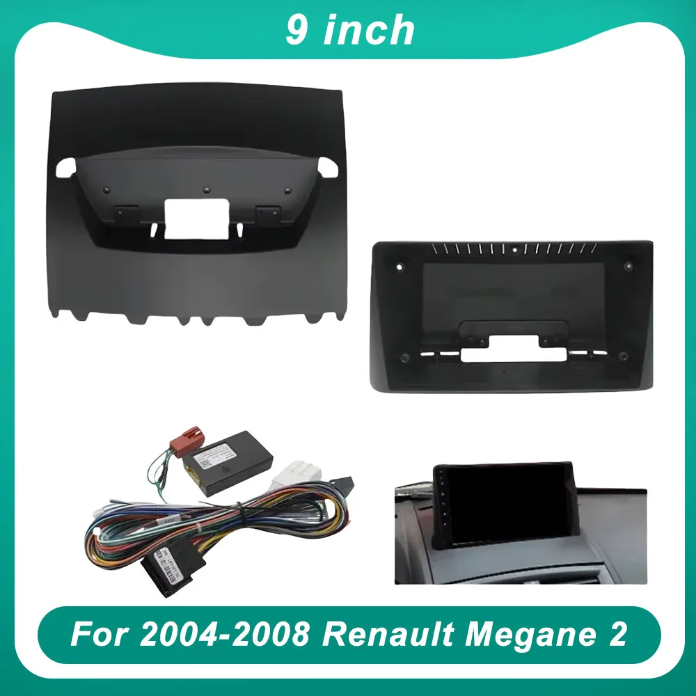 Car Radio frame 9 Inch for 2004-2008 Renault Megane 2 interior accessories fascia panel android stereo radio frame