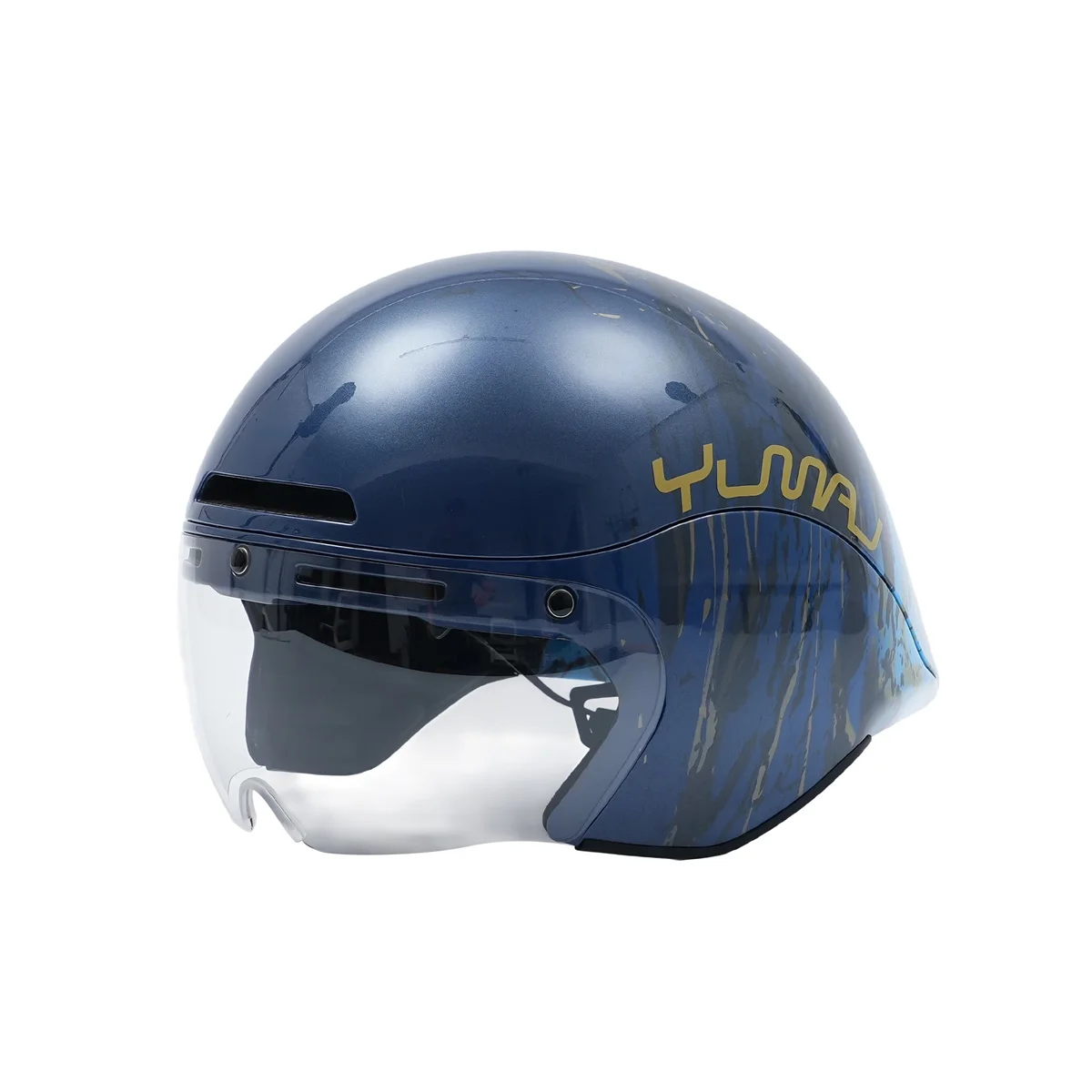 YUMAJ Triathlon TT Bicycle Professional Helmet with Ultra Thin Color Changing Goggles Pneumatic Streamlined Cycling Equipment