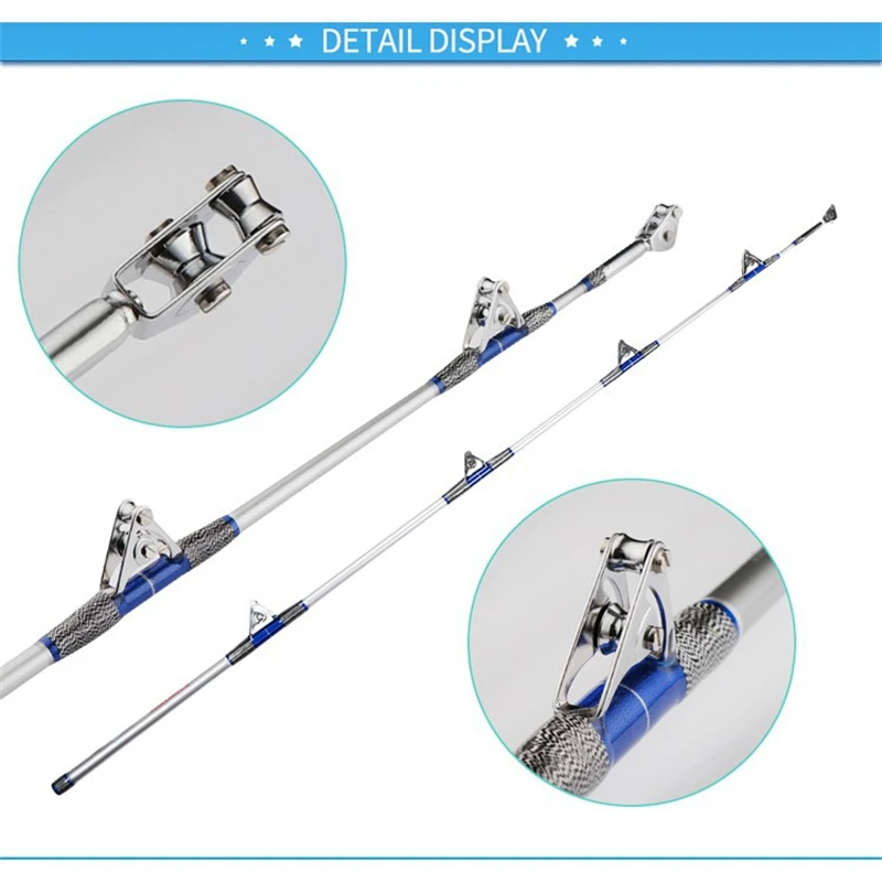 Trolling fishing rod deep-sea boat rod 1.98m 2.1m heavy boat fishing rod pulley guide ring offshore boat fishing rod trolling