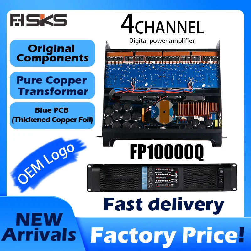 PRO10000q Professional 2500W 4 Channel Power Amplifier For Subwoofer & Line Array Loudspeaker Amplificador 1350W 8Ohms