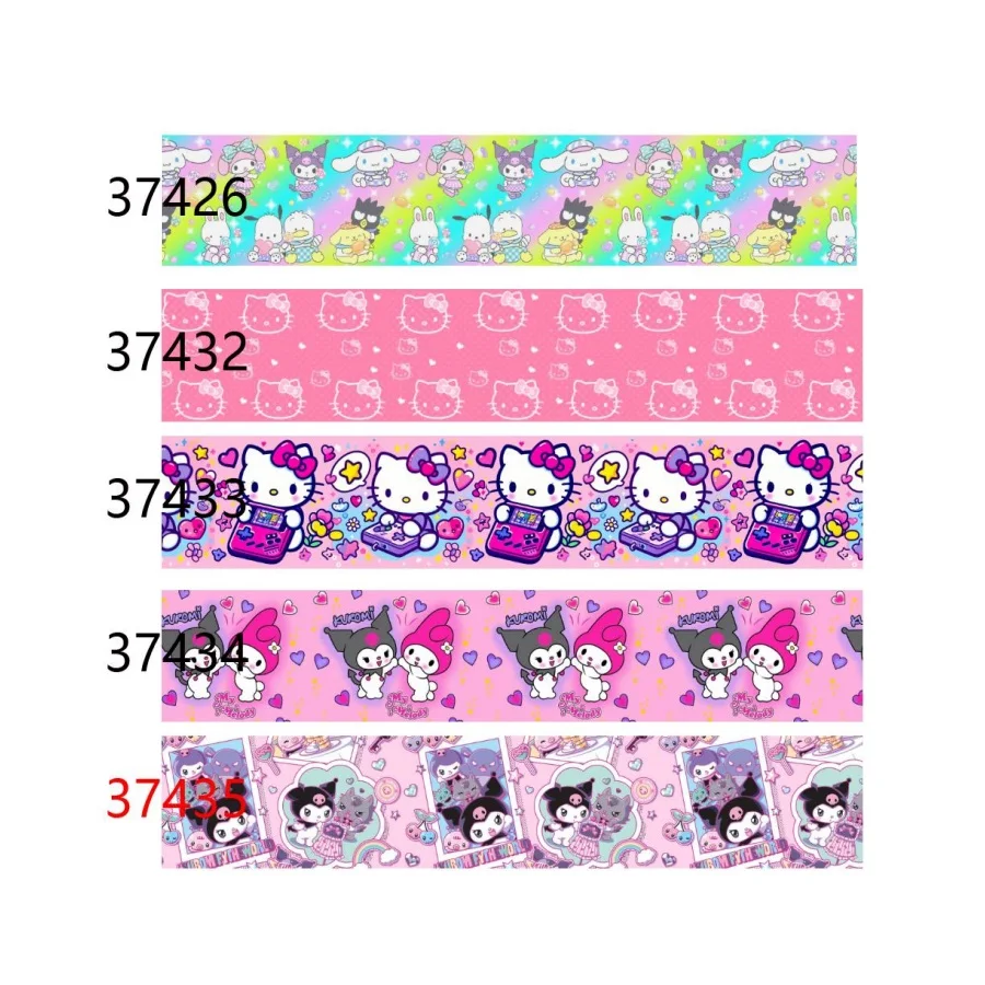 

Лента из репсовой ткани Kuromi My Melody с рисунком 10 ярдов для бантов для волос, аксессуары ручной работы, материалы для рукоделия