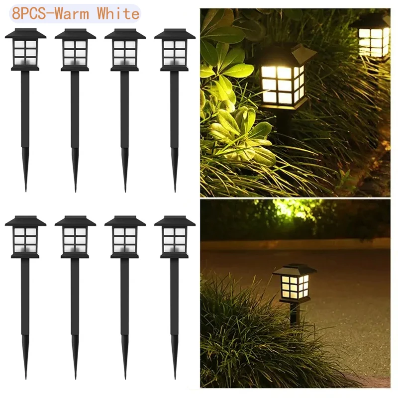 8-pack zonne-pad tuinverlichting buiten waterdicht landschap voor tuin patio loopbrug oprit decor zonne-gazonlamp verlichting