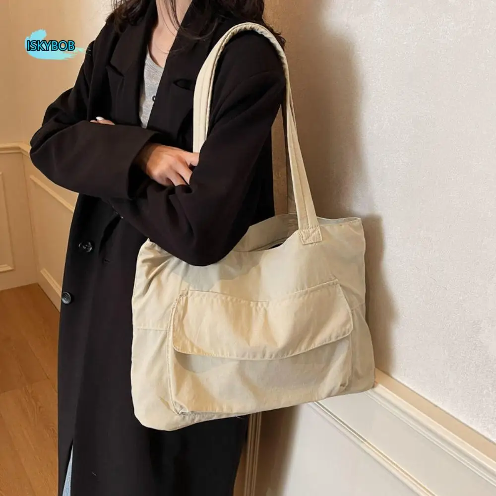

Trendy Simple Versatile Shoulder Bag Casual Leightweight Commuting Bag Zipper High Capacity Underarm Bag Men Women