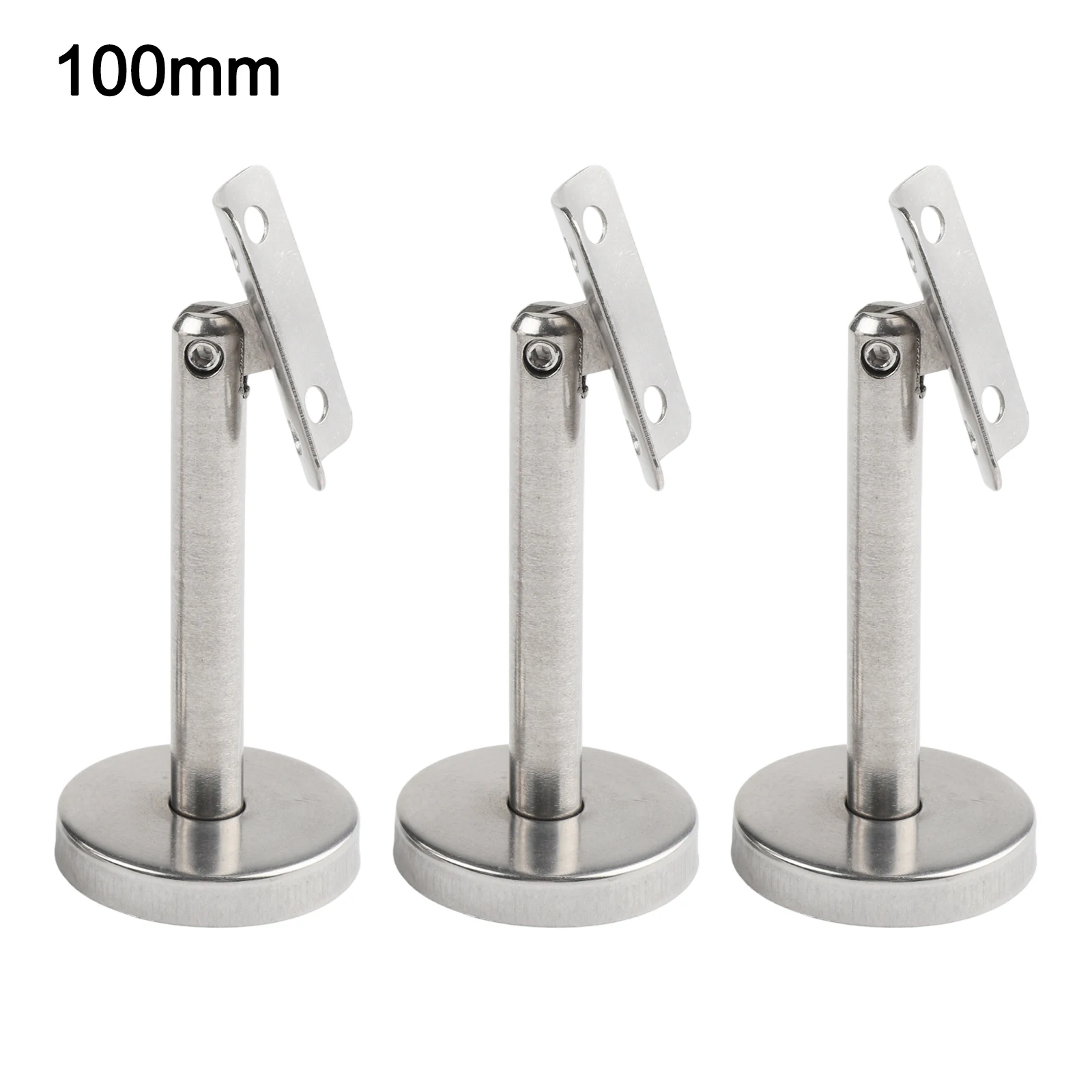 Pack of 3 Stainless Steel Adjustable Column Brackets 304 Grade for Handrail Support and Stability in Stairway Environments