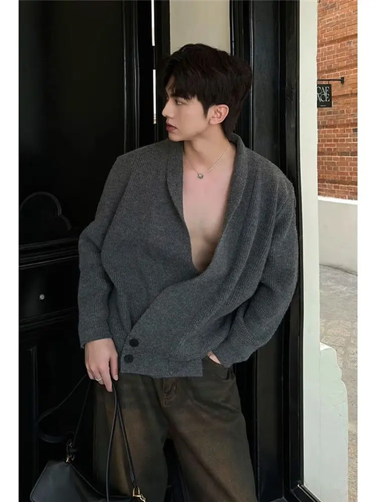 

Мужской вязаный свитер Cleanfit, осенне-зимний тяжелый модный универсальный харом, ленивая высококачественная верхняя одежда, модная