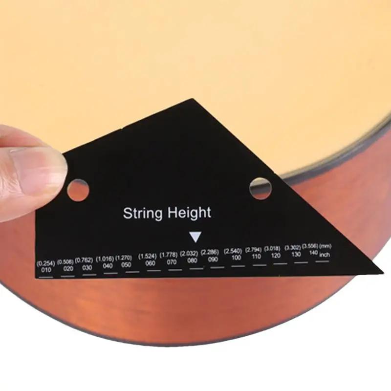 Guitar Action Gauge Metal Guitar Instrument Ruler Fret Rocker Leveling Guide Portable String Action Ruler Gauge Fret Catcher