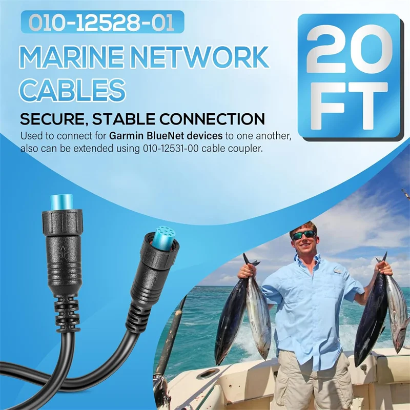 010-12528-01 Marine-Netzwerkkabel mit kleinem Stecker, ersetzt für Garmin BlueNet-Netzwerkkabel (20 Fuß, wasserdicht) – Detail 4