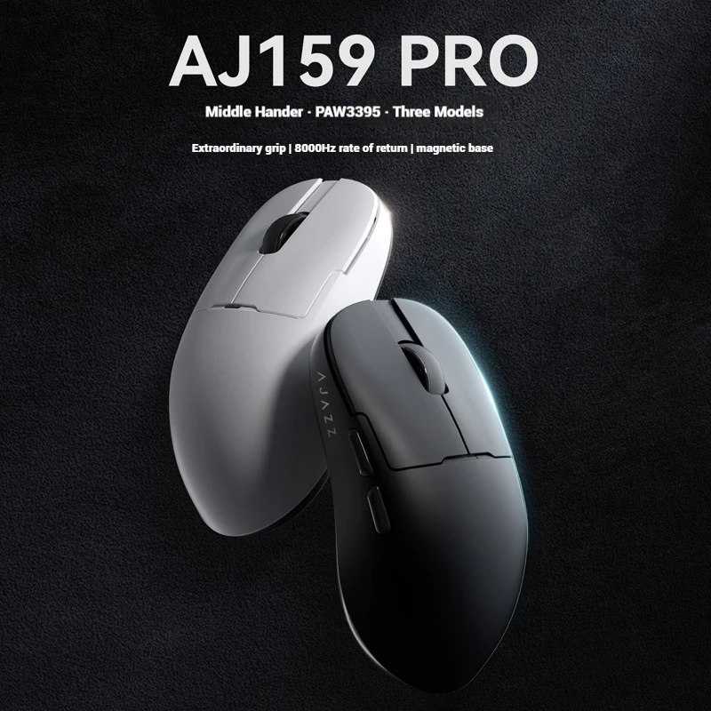 

Ajazz Aj159pro Esports Gaming Mouse 3 Mode Lightweight With Charging Dock 26000dpi Paw3395 Photoelectric Mouse