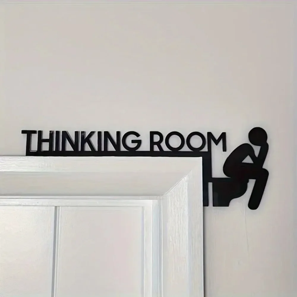 Modernes Metall-Toilettentürschild, Think Room Wandskulptur, Heimdekoration, Kunstwerk
