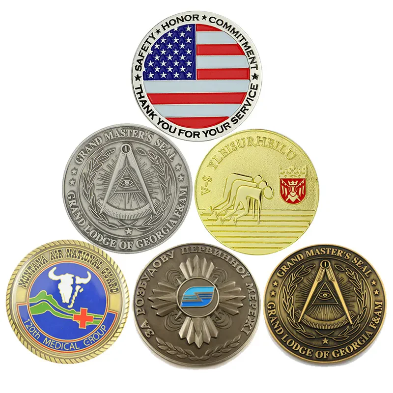 

Low cost 3D zinc alloy enamel double-sided commemorative gold coin manufacturer customizes double-sided commemorative metal coin