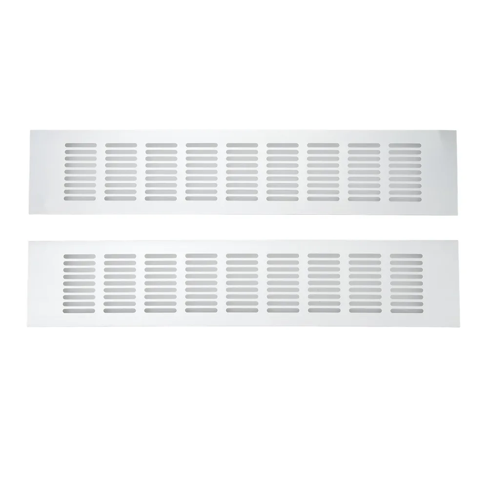 2 Pcs Set Multiple sizes Air Vent Rectangular Metal Louvered Vent Plate White Color Exhaust Vent Ventilation Grille