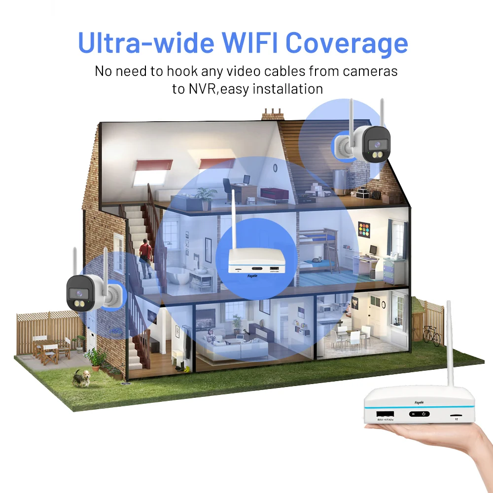 Imagem -03 - Xmeyepro-mini Sistema de Câmera sem Fio Segurança Cctv em Casa Kit de Vigilância por Vídeo Câmera Bullet 4ch 9ch Rede ip Nvr hd 3mp H.265