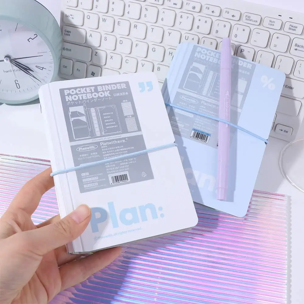 Practical 44 Sheets Mini Pocket Notebook 6 Ring Loose Leaf Mini Portable Handbook Waterproof Cover Cute Diary Book Stationery