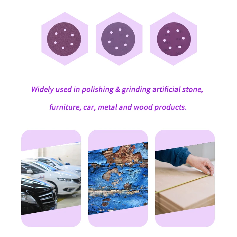 30Pcs 6 Inch 6 hole Sanding Disc Wet Dry Hook and Loop Abrasive Flocking Sandpaper 150mm for Car Woodworking Finishing Polishing