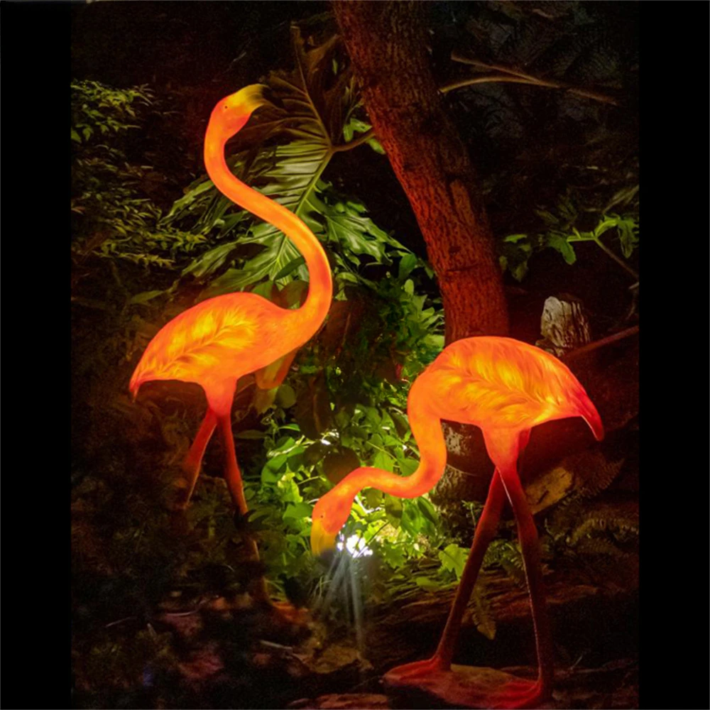 Flamingos Outdoor Garden Animal Statue Light Christmas Decor Light Led Motif Light