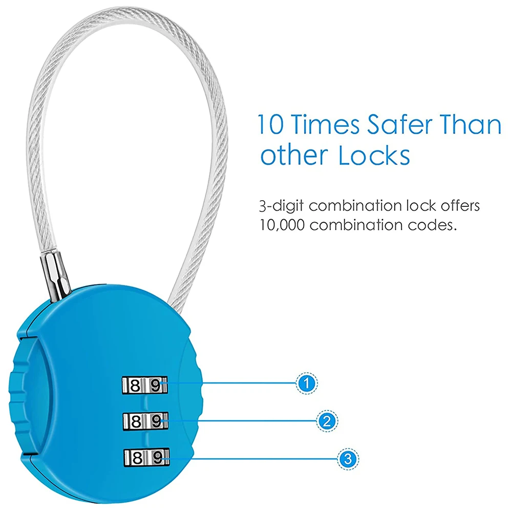 

A23F-2 Pack Combination Lock 3 Digit Outdoor Waterproof Padlock For School Gym Locker, Sports Locker, Fence, Toolbox, Gate