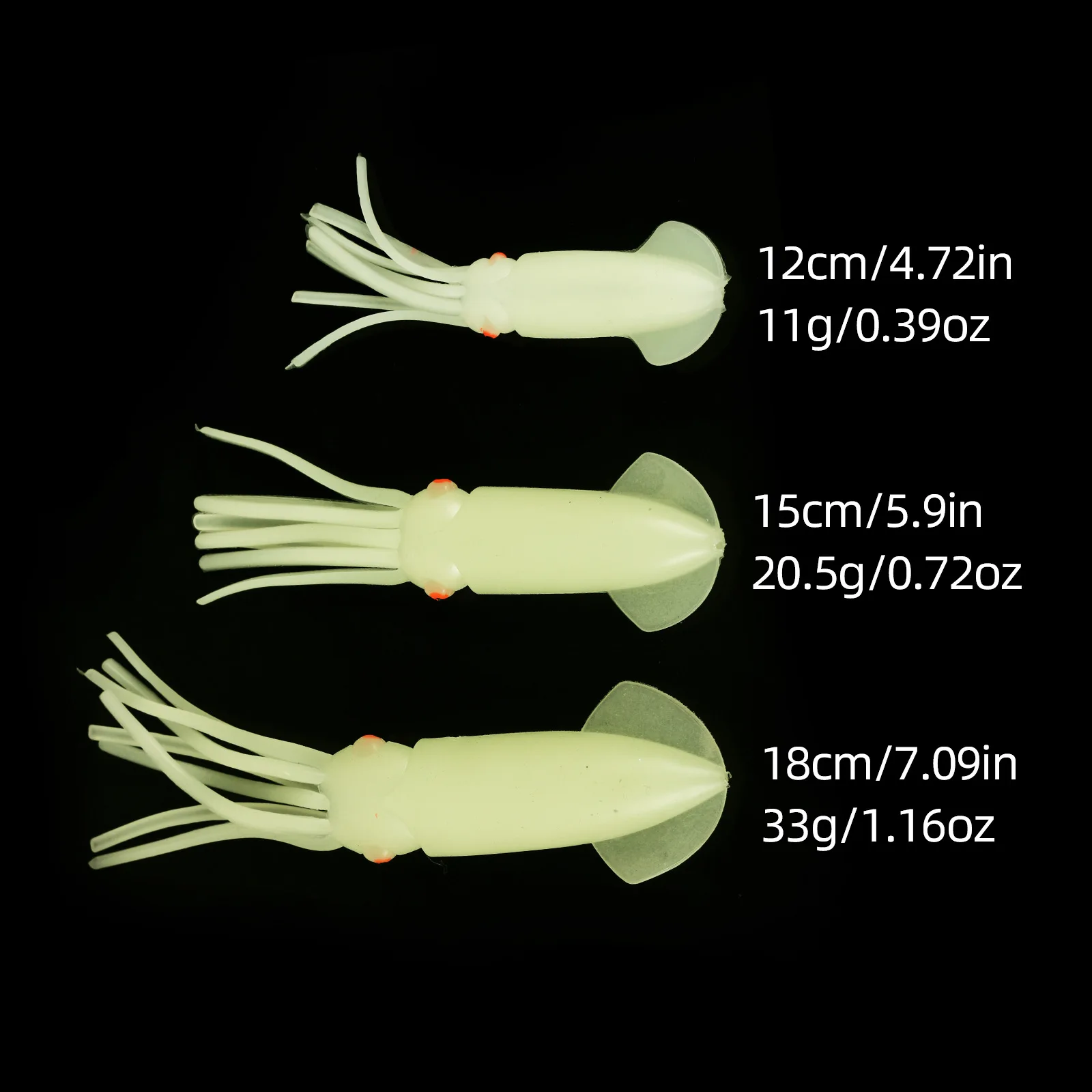 12cm Luminous Simulation Squid Bait Luminous Octopus Squid Skirt Sea Fishing Wobbler False Bait Saltwater Lures Fishing Accessor