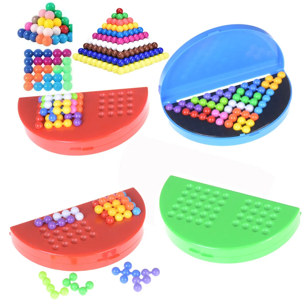 클래식 IQ 3D 퍼즐 보드 게임 진주 구슬과 피라미드 플레이트 어린이 논리적 사고 몬테소리 교육 장난감 선물