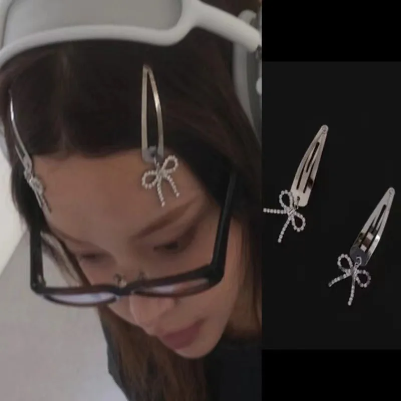2pcs-korean-new-rhinestone-bow-silver-bb-clip-break-sweet-and-fashionable-bangs-side-clip-hair-accessories-woman