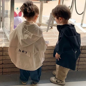 Kids Hooded Jacket 6 2025 New Spring Boys Girls Hooded Jacket Children Toddler Autumn Cartoon Zipper Shirt Fall Baby Boy Letters Fashion Clothing 6