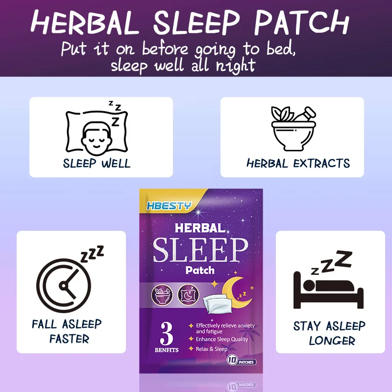 Herbal Sleep Patch for Fatigue, Difficulty Falling Asleep and Having Many Dreams At Night  Circulation Sleeping Soundly