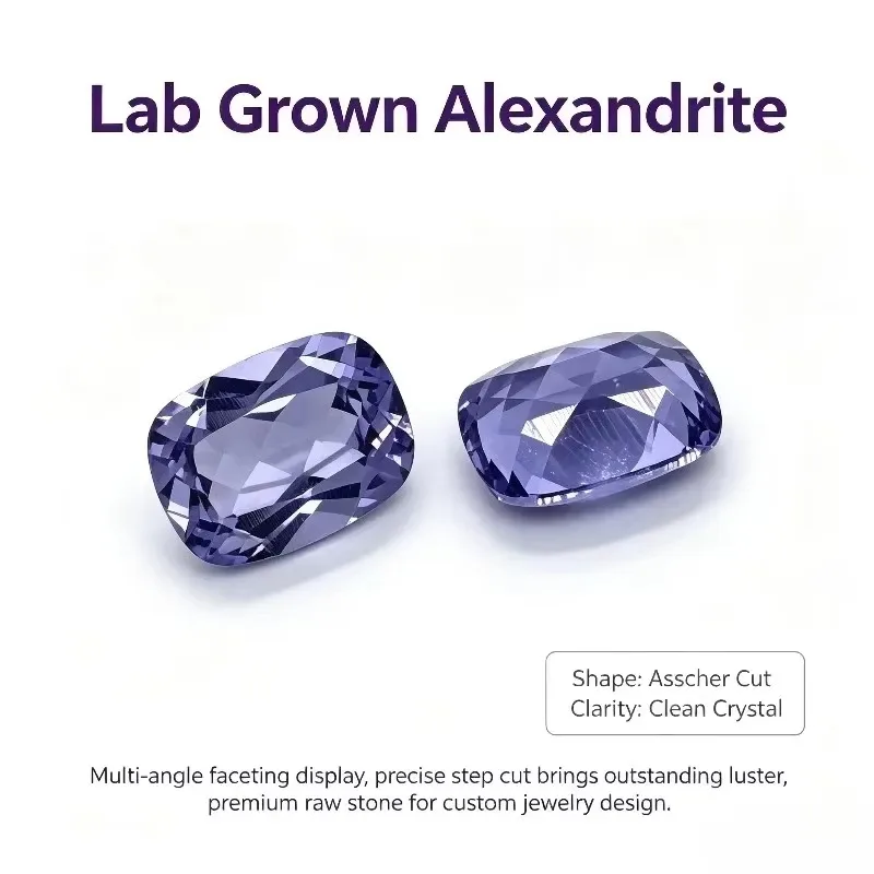 Lab Grown Alexandrite Cushion Cut Color Changing for Optional Certificate Free Shipping for Main Material for Jewelry Making