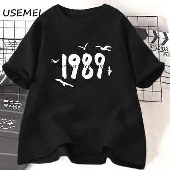 Taylors 1989 Swiftie Merche Era 여성용 티셔츠, O넥, 반팔, 유니섹스 의류, 오버사이즈 스트리트웨어, 여름