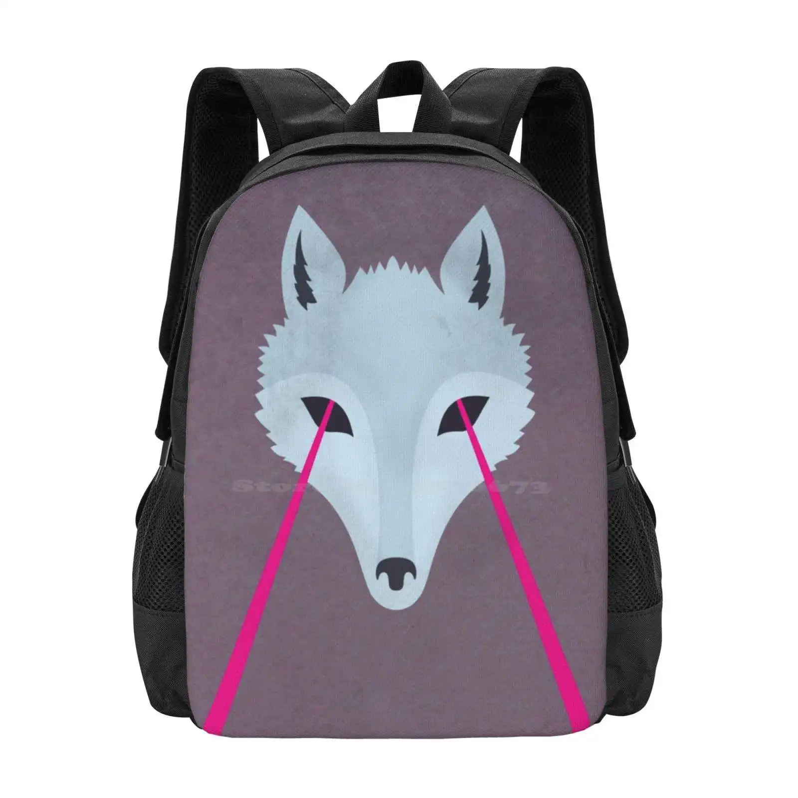 Coyote By Wylee Sanderson Hot Sale Schoolbag Backpack Fashion Bags Lasers Laser Eyes Animal Head Coyote Head Dog Head Animal