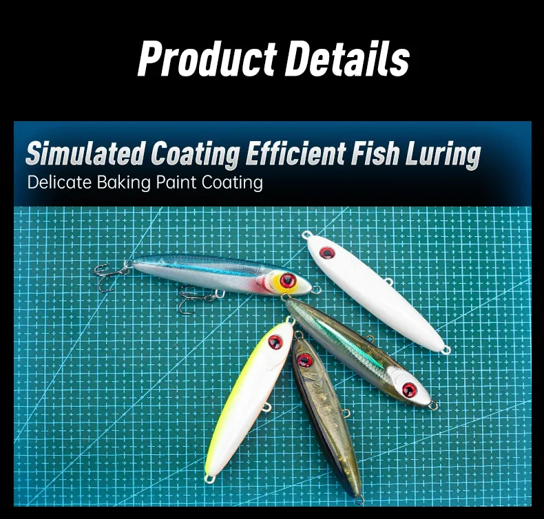 LEYDUN Ministre Jack Stickbait Angelköder, sinkender Bleistift, 80 mm, 14 g, gutes Schwimmen, harte Köder, Wobbler, Seebarsch-Swimbaits – Detail 8