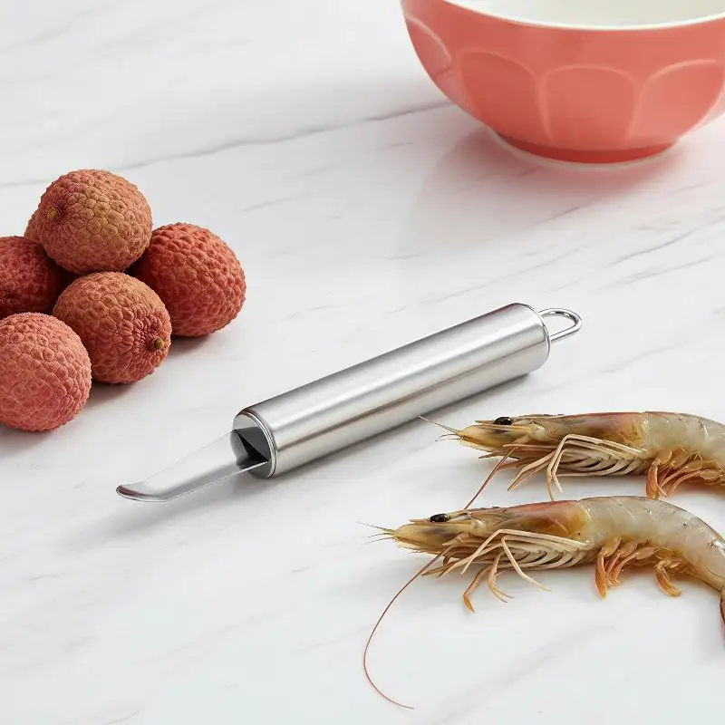 New Stainless Steel Shrimp Deveiner Tool With Sharp Tip Easy Grip Handle For Kitchen Seafood Processing Fruit Pitting