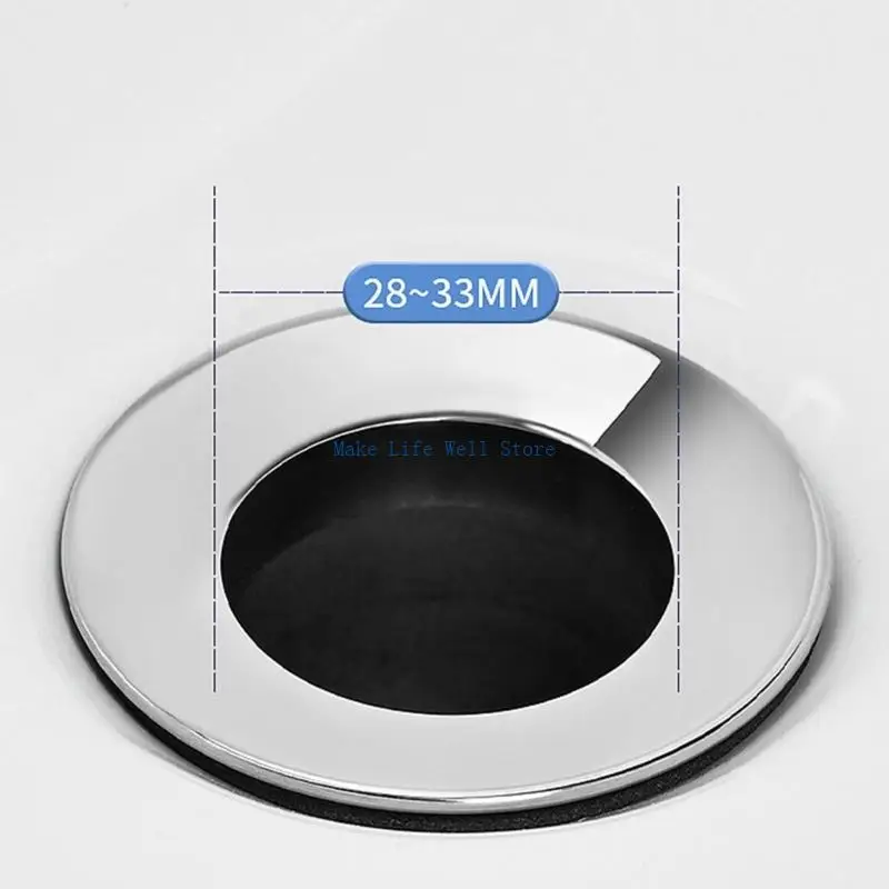  Press Type Sink Drain Cover Odor Barrier Leakage Prevention Permanent Metal Construction