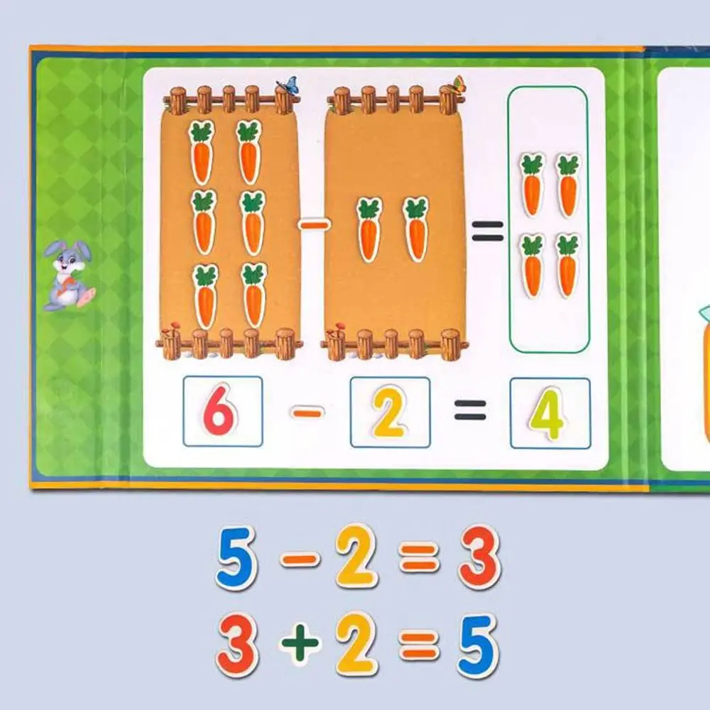 Cute Carrot Magnetic Learning Book Addition Subtraction Interactive Education Educational Toy Numerical Decomposition