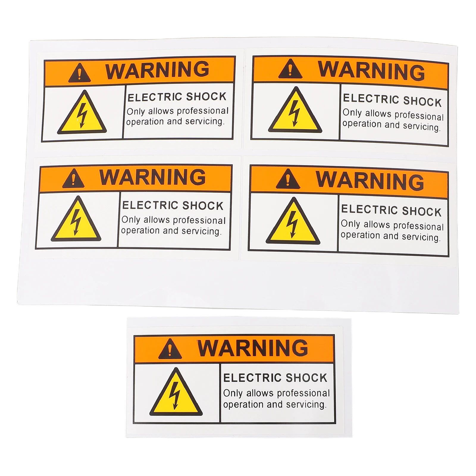 

5pcs Electric Shock Warning Stickers Safety Signs Industrial Use Material Versatile Application Folder Labels