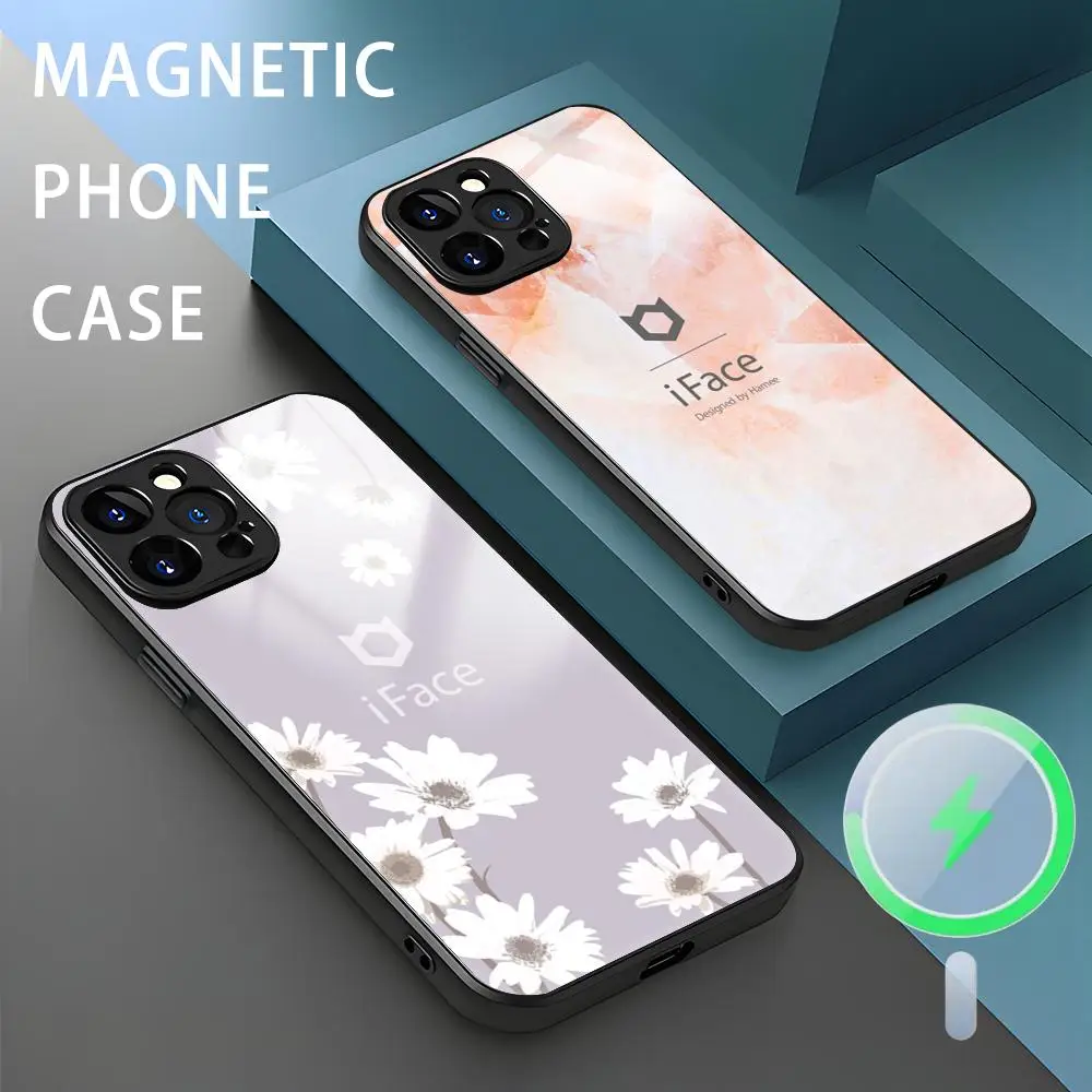 Hamee iFace Designed Phone Case For iPhone 16 15 14 13 12 11 X XR XS 8 Plus Mini Pro Max Glass Magnetic Phone Case