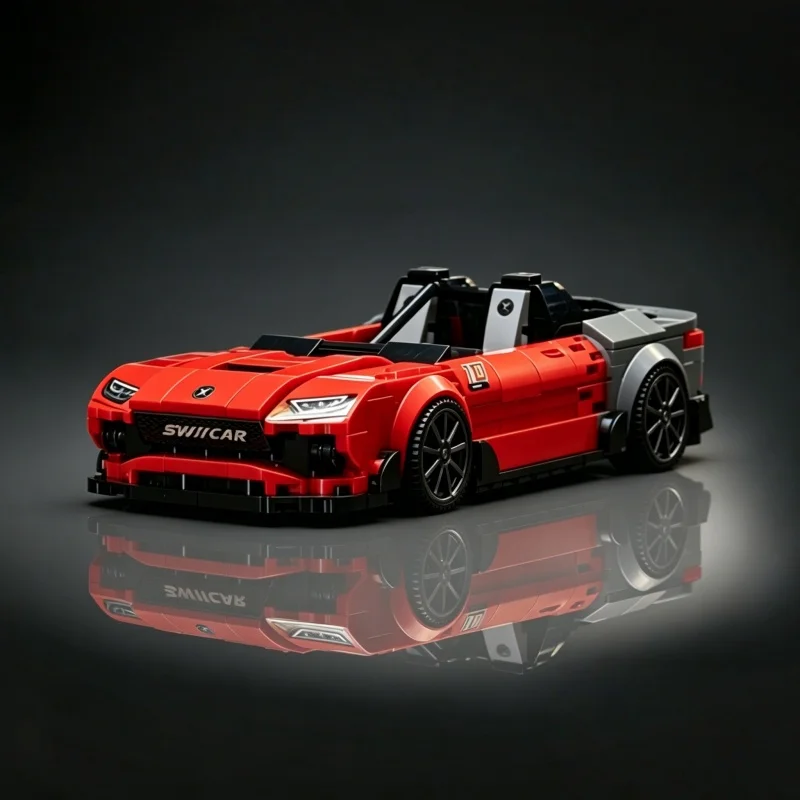 

Red Convertible Sports Car Building Blocks Model DIY Assembly Puzzle Toy Desktop Decor Collection Gift