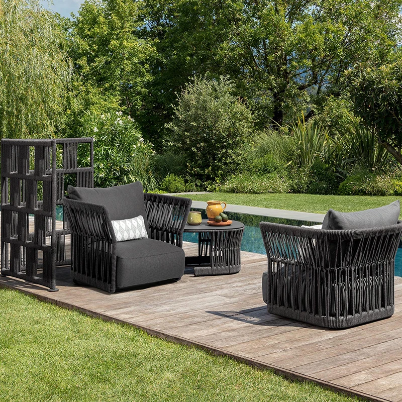 안뜰 정원 방수 자외선 차단제 B & B 호텔 발코니 거실 싱글 등나무 의자