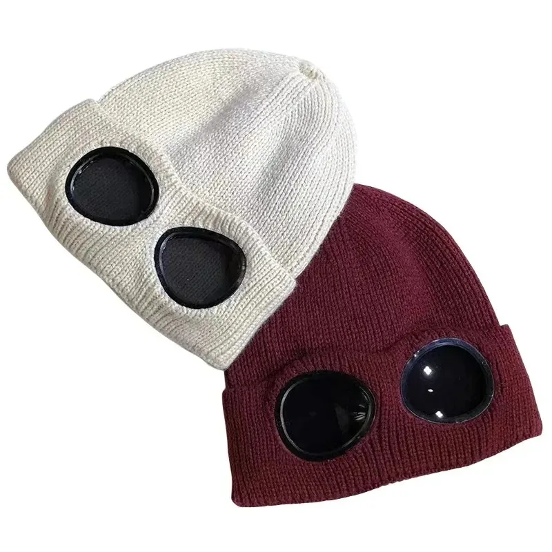 Unisex Knitted Hat with Goggles Windproof Warm Ear Protection for Men And Women