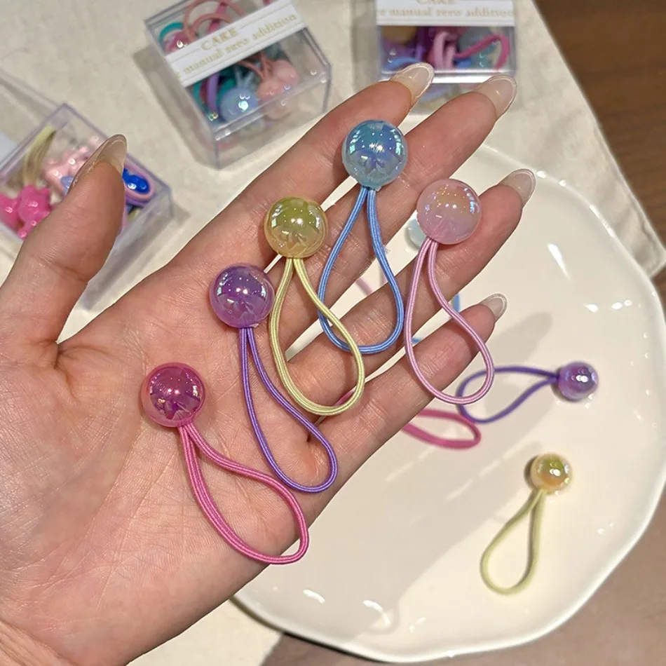 

10PCS Children Rabbit Hair Rope Does Not Hurt Candy-colored Bunny Rubber Band Baby Hair Band Durable High-elastic Hair Rope HP01