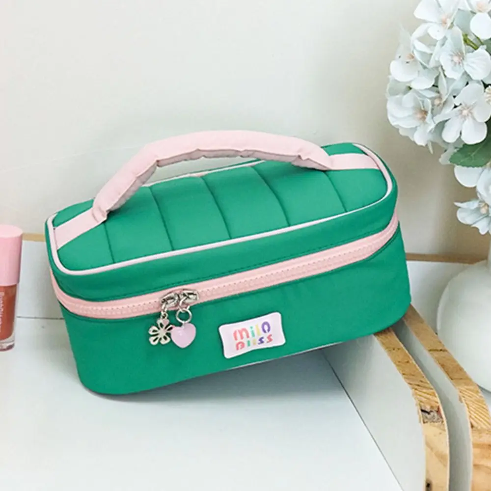 Small Fresh Macaron Cosmetic Bag Portable Girl Series Storage Handbag Wash Bags Contrast Color Large Capacity
