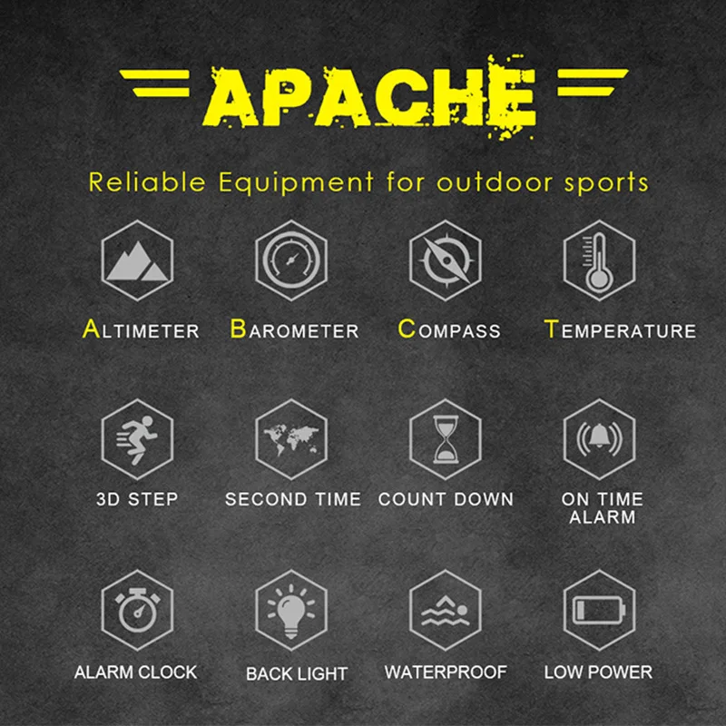 Digital Sports Watch North Edge Apache 50m Waterproof Compass Electronic Watch For Outdoor Running Mountaineering Fitness Gift