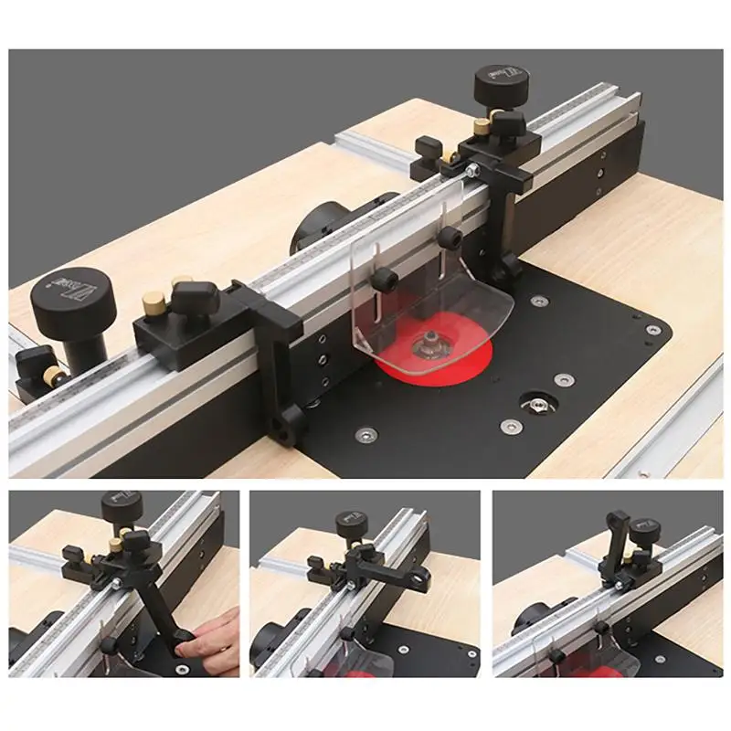 Imagem -02 - Enjoywood-mesa Roteadora com Suportes Deslizantes em T-track Guarda de Bits para Gravura Cerca de Madeira 300 mm 700 mm