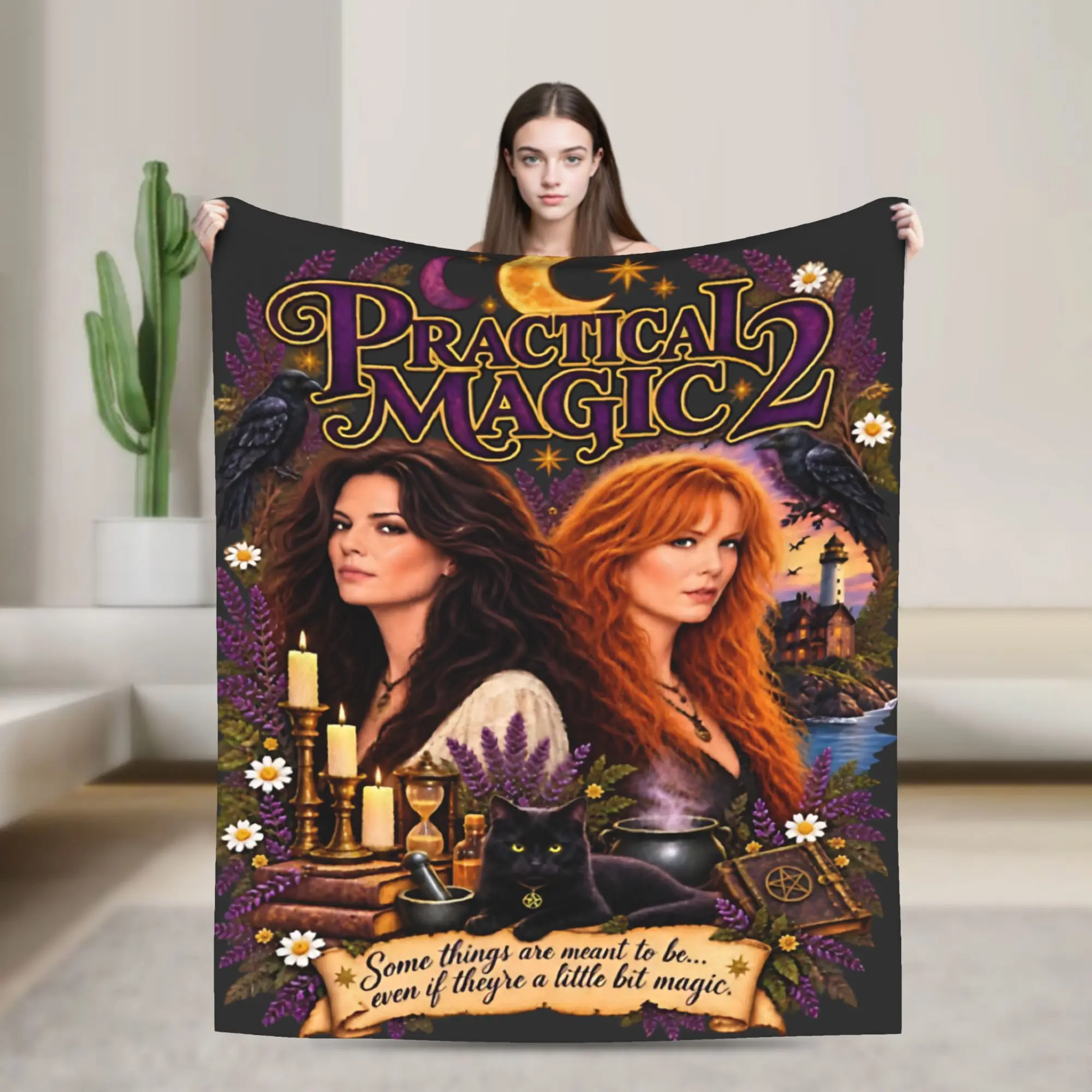 Funny Practical Magic 2 Witchcraft Gothic Witchy Occult Mystic Raven Blankets Soft Fleece  Comfortable Throw Blanket