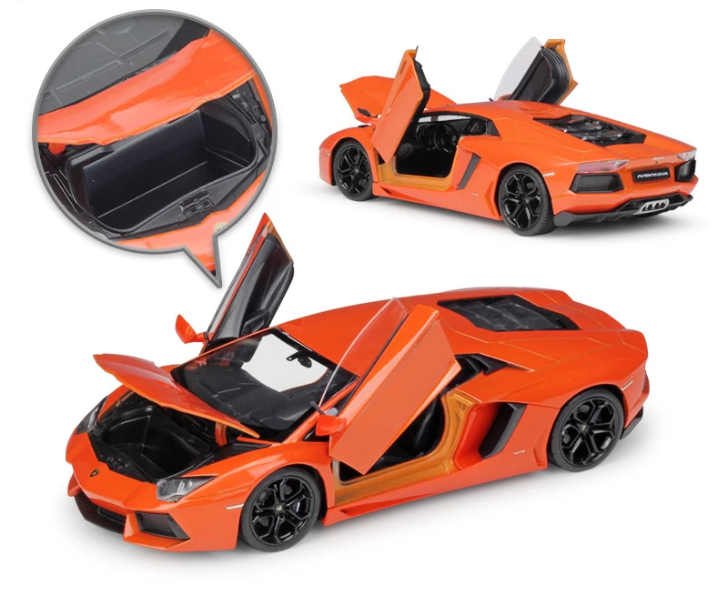 WELLY Diecast 1:24 Model Car Lamborghini Aventador LP700-4 Race Car Sports Car Metal Alloy Toy Car For Children Gift Collection