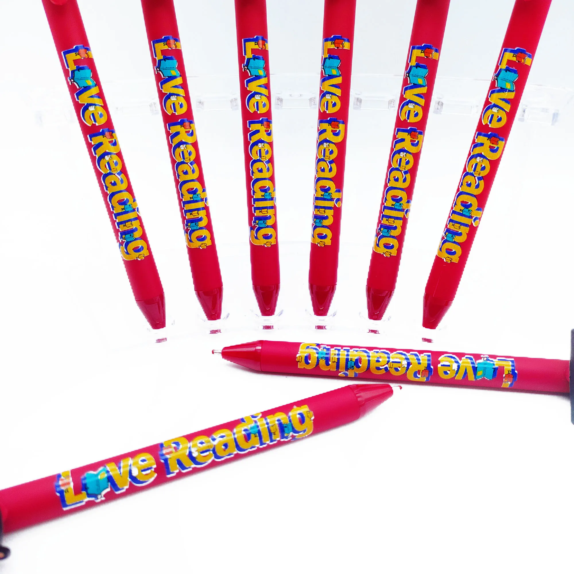 

14/20PCS Love Reading themed ballpoint pens are suitable for student writing gift pens for gifting, office, and study.