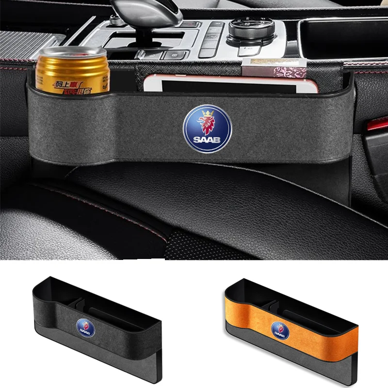 Car Seat Gap Leather Multifunctional Storag Box Auto Seat Side Crevice Storage Box For Saab 93 95 Saab 9-3 9-5 900 9000