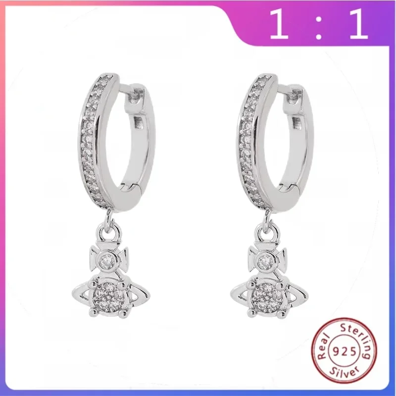 2024 New Four Claw Full Diamond Saturn Earrings For Women, Exquisite